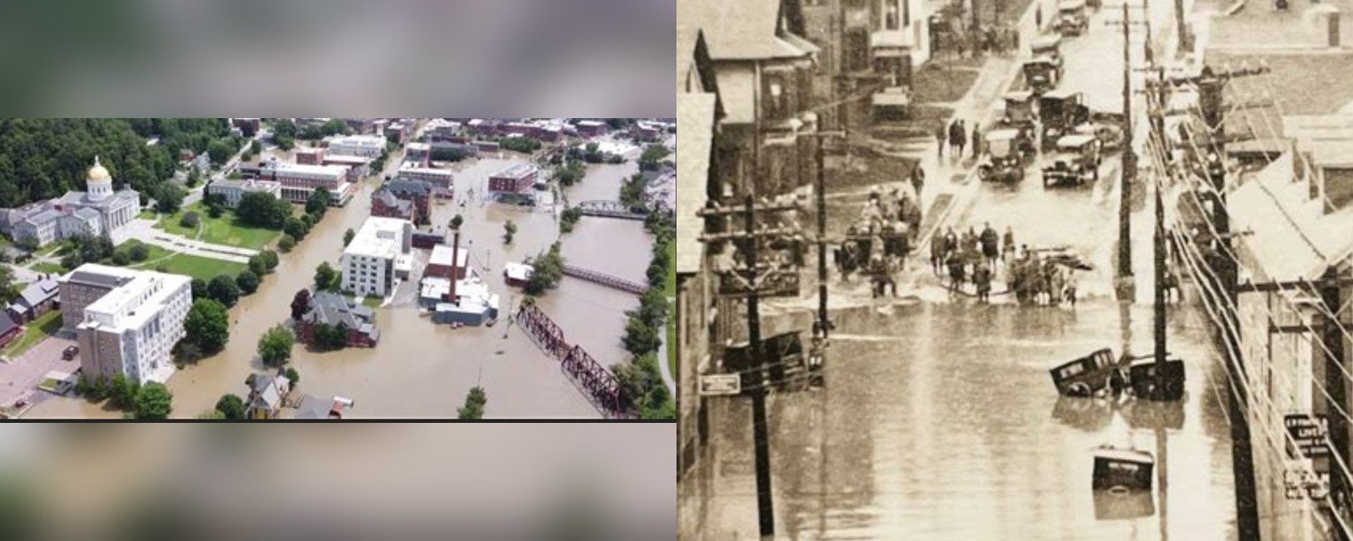 Downtown Montpelier under floodwater