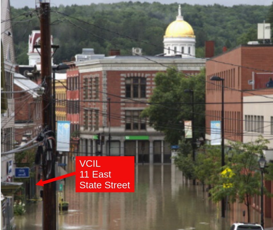 State Street under floodwater, July 2023